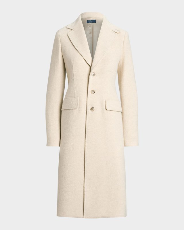 Single-Breasted Herringbone Coat